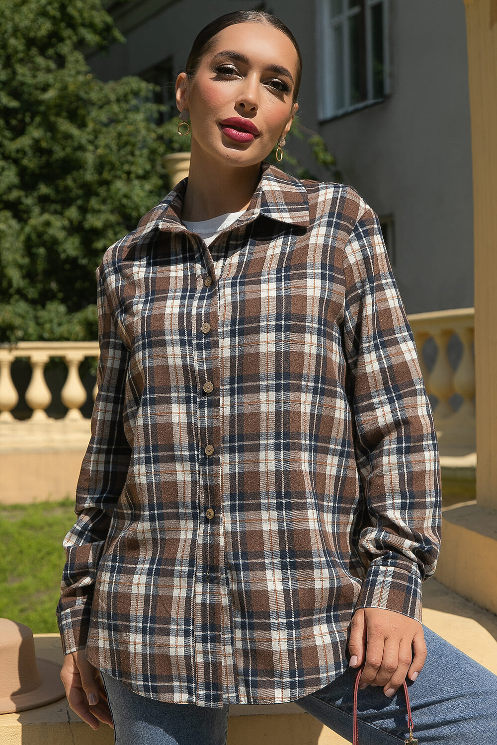 LT Collection Рубашка 552567 Б14144-7М коричневый