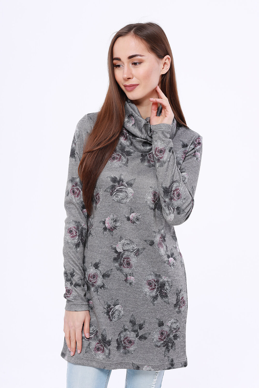TEXCOM Джемпер 89133 2024-1114 Серый/розовый