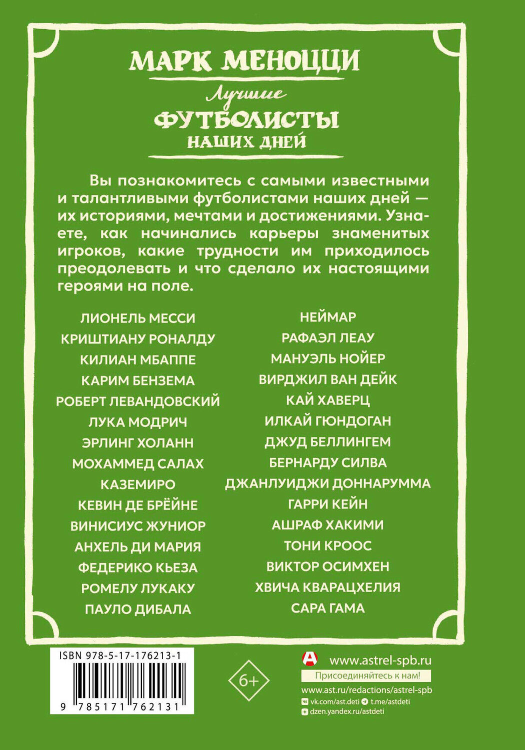 АСТ Марк Меноцци "Лучшие футболисты наших дней" 555262 978-5-17-176213-1