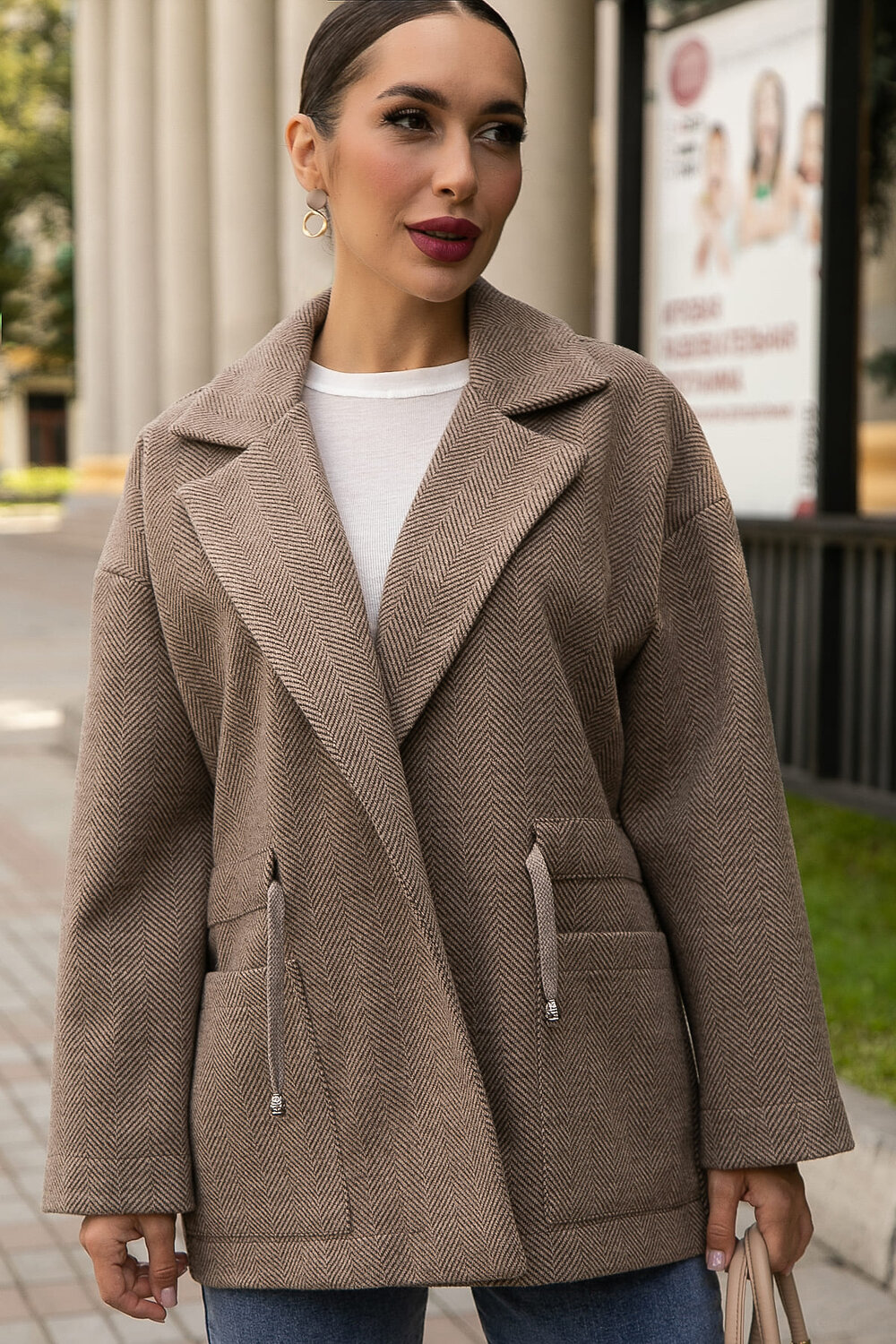 LT Collection Пальто 555467 Б14130-7М коричневый
