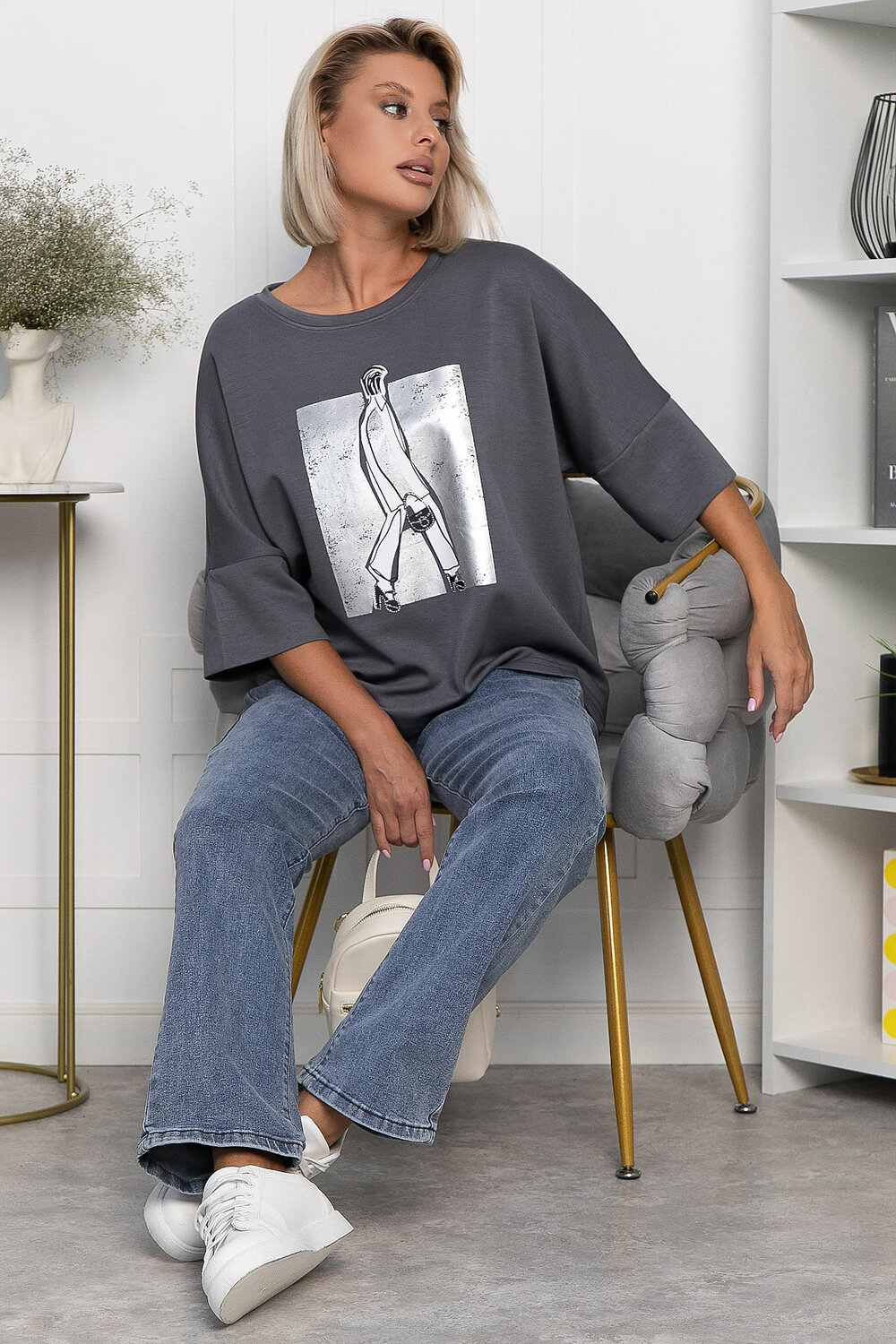 LT Collection Блуза 555480 Б14203-20М серый
