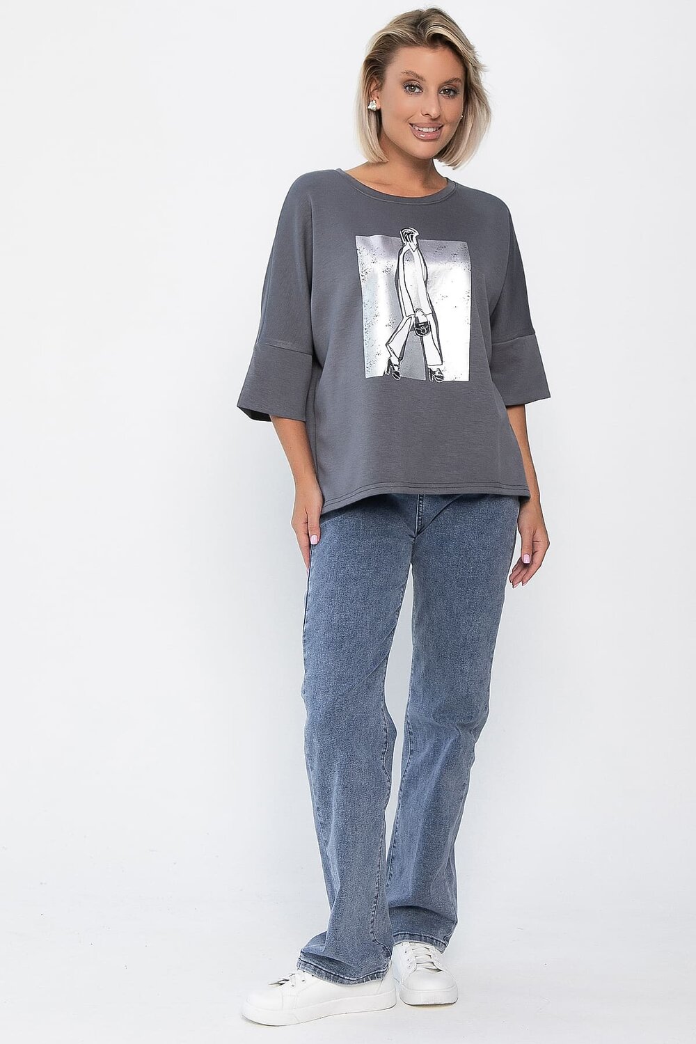 LT Collection Блуза 555480 Б14203-20М серый