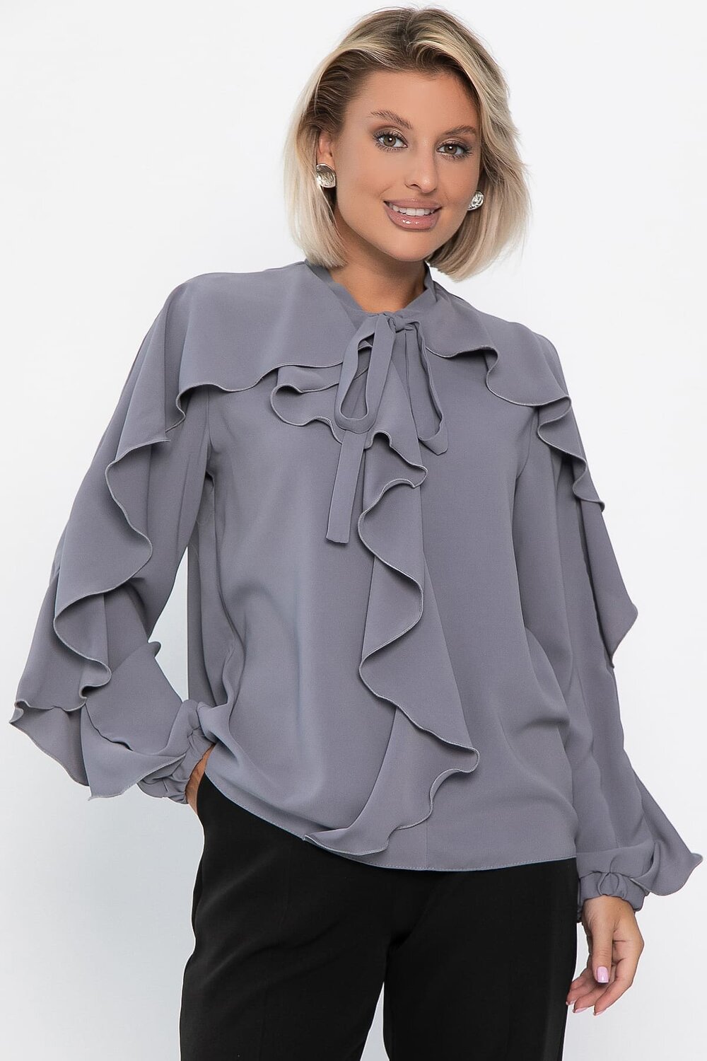 LT Collection Блуза 555484 Б14186-5М серый