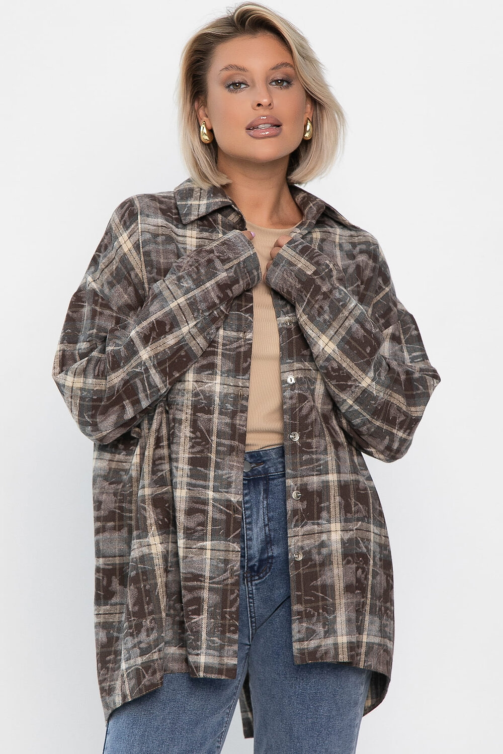 LT Collection Рубашка 555488 Б14194-5М коричневый