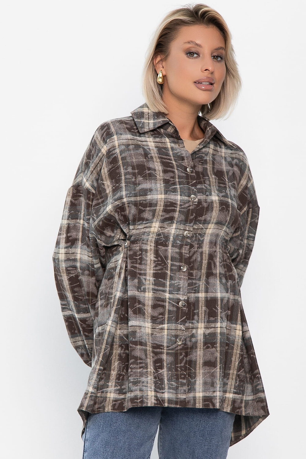 LT Collection Рубашка 555488 Б14194-5М коричневый