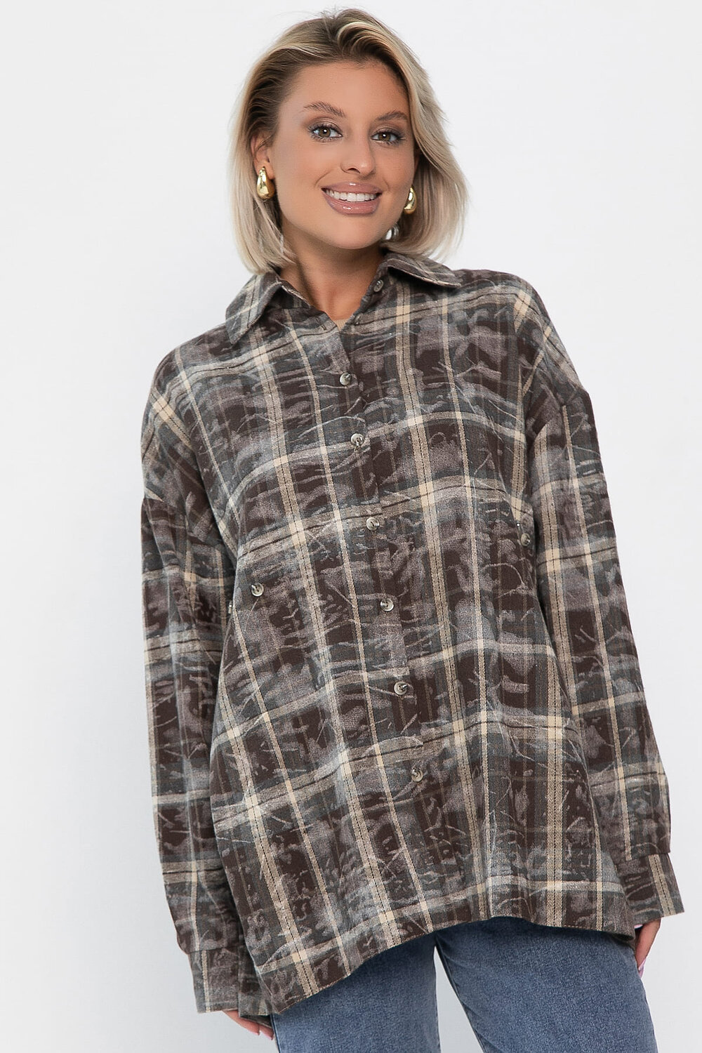 LT Collection Рубашка 555488 Б14194-5М коричневый