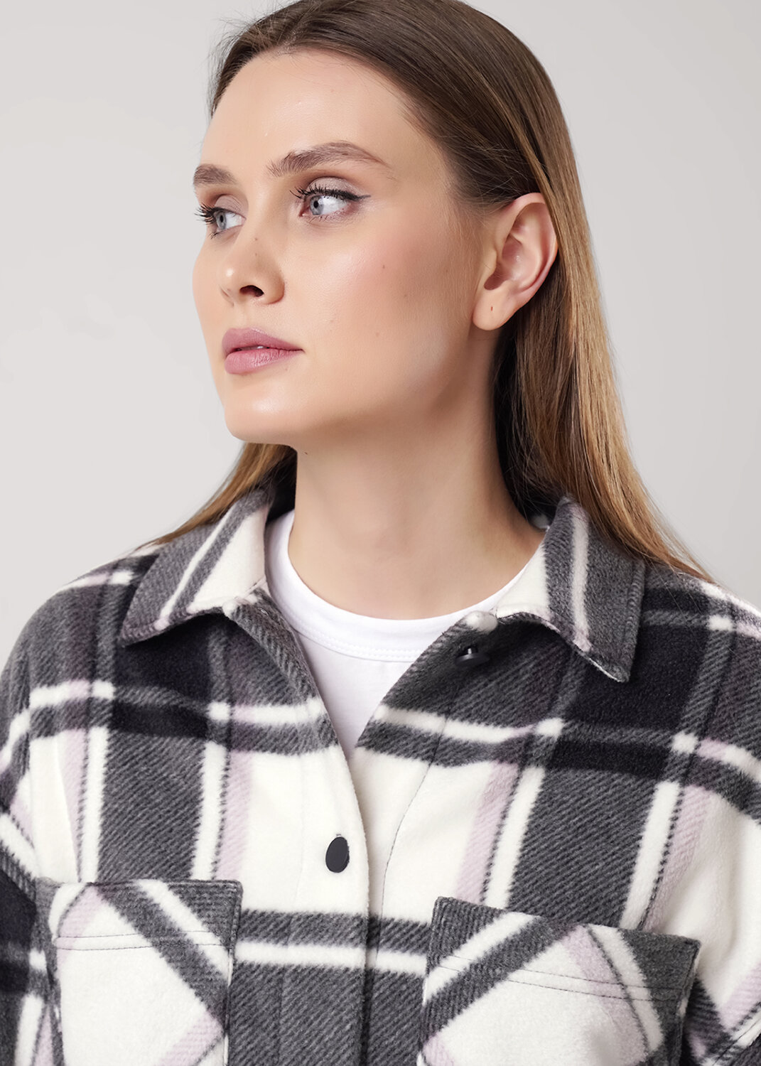 CLEVER Куртка 556186 LJ15-103/3 т.серый/молочный