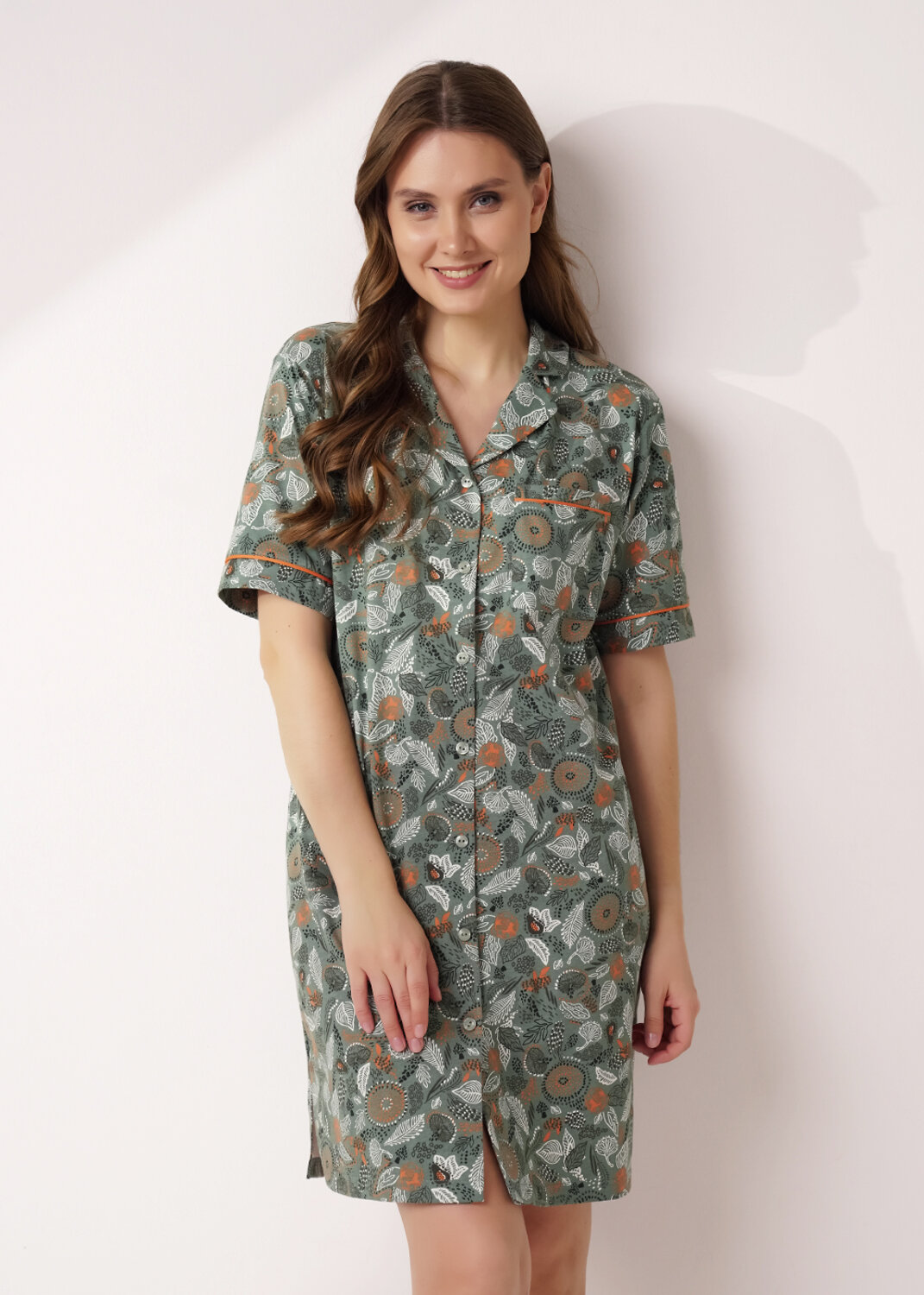 CLEVER Платье 556211 LDR15-1184/1 зелёный/т.оранжевый