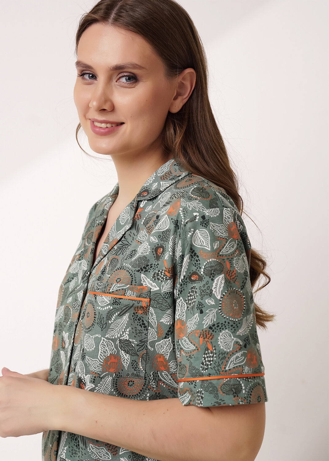 CLEVER Платье 556211 LDR15-1184/1 зелёный/т.оранжевый