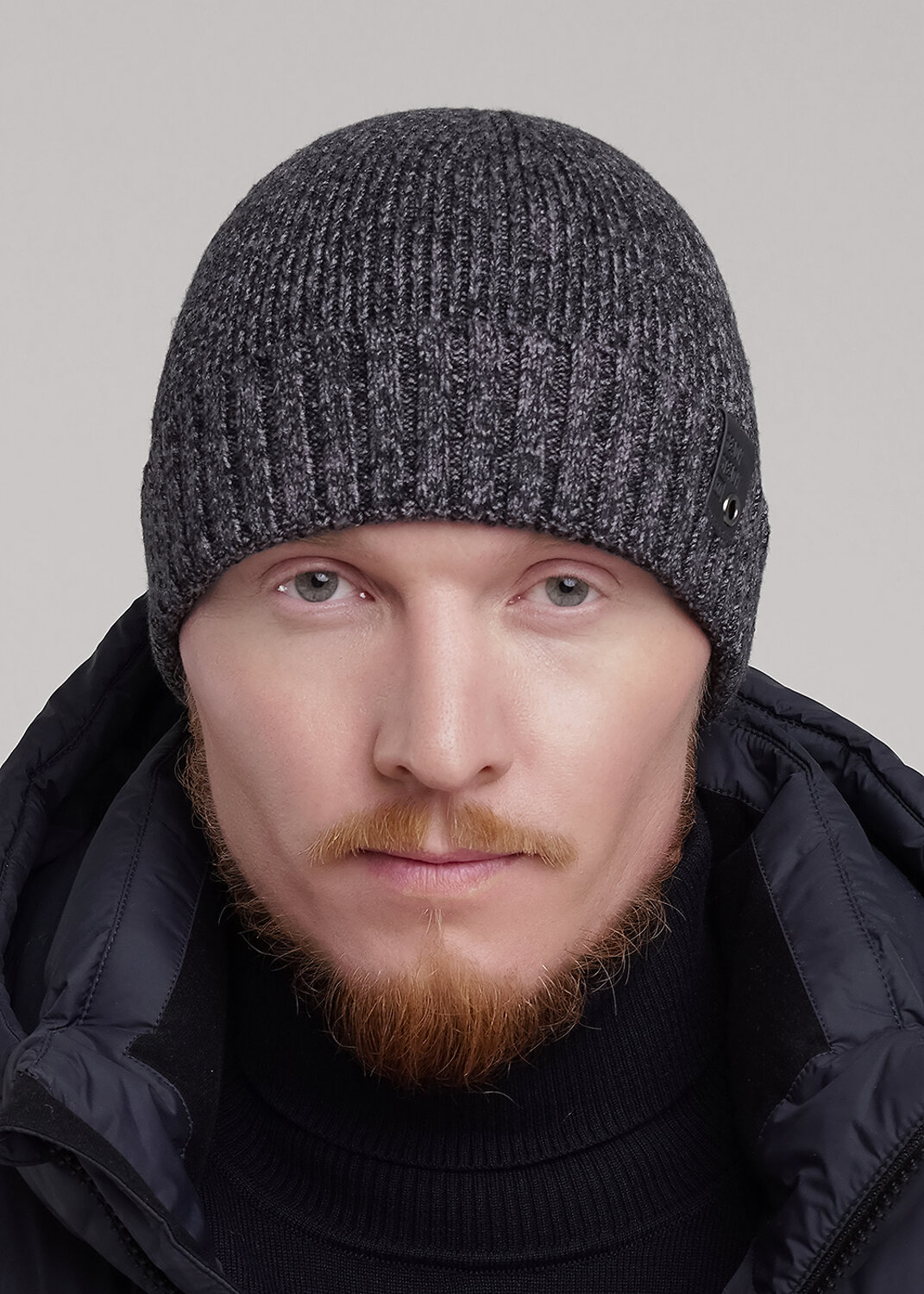 CLEVER Шапка 556222 433813вн меланж серый/меланж чёрный