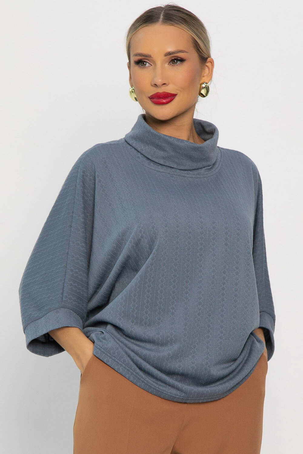 LT Collection Блуза 556561 Б14198-12М Серо-синий