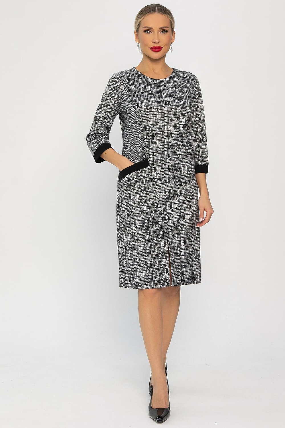 LT Collection Платье 557288 П13747-19М темно-серый/черный