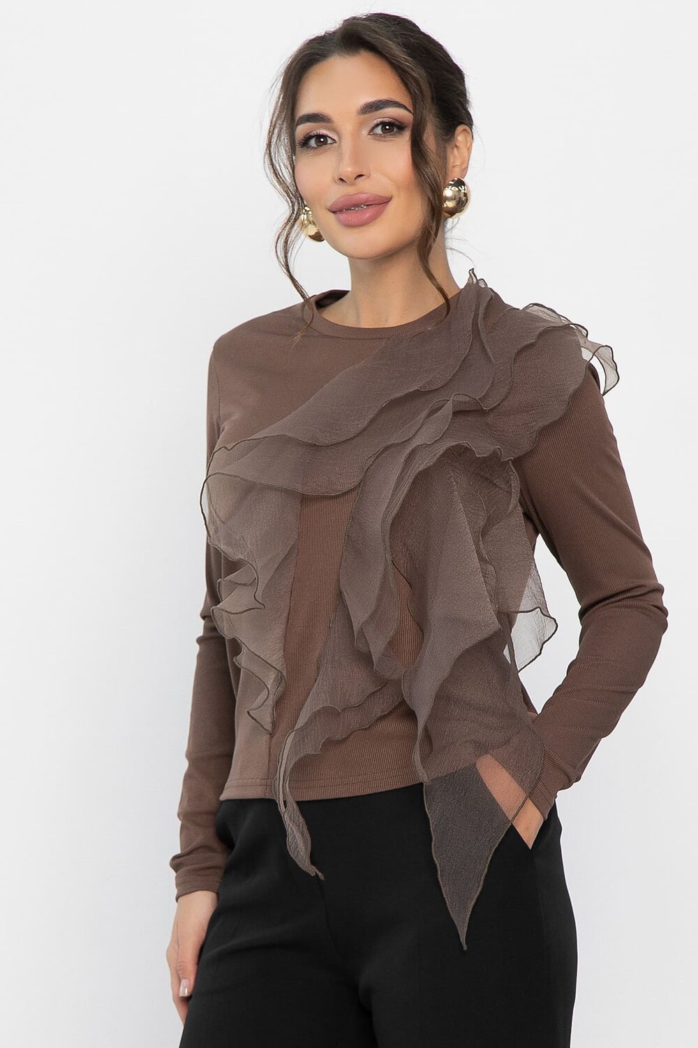 LT Collection Блуза 557667 Б14223-5М коричневый