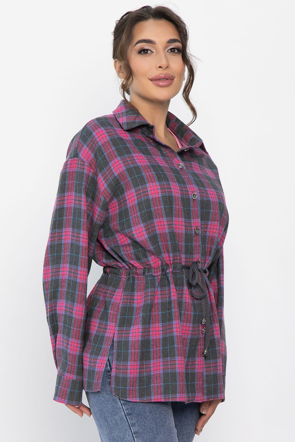 LT Collection Рубашка 557671 Б14273-4М розовый/серый