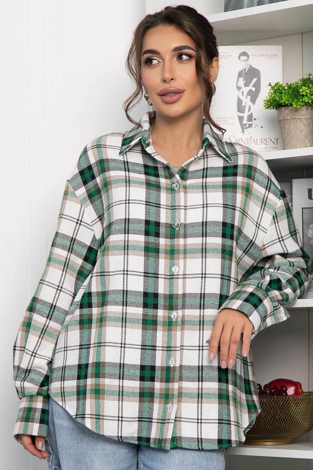 LT Collection Рубашка 557672 Б14263-30М зеленый