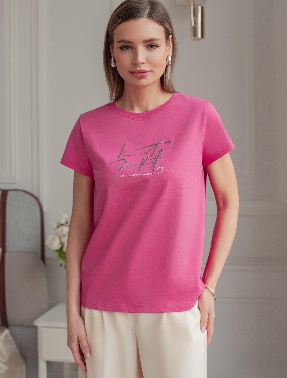VILATTE Футболка 557915 D49.092 розовая фуксия_perfect