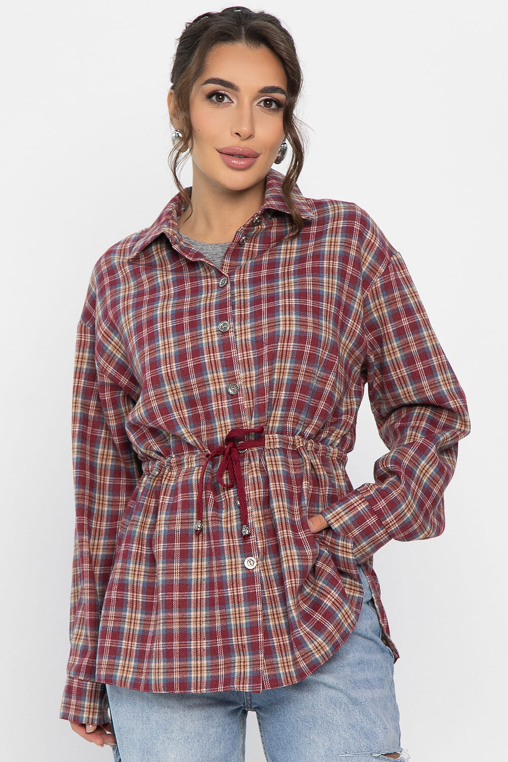 LT Collection Рубашка 558445 Б14274-4М бордовый