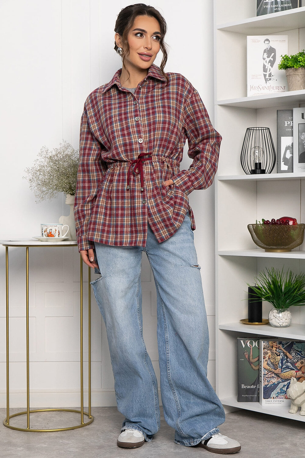 LT Collection Рубашка 558445 Б14274-4М бордовый