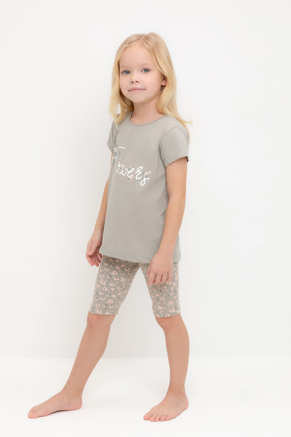 CROCKID Пижама 559504 К 1647-1 пыльно-оливковый, полевые цветы