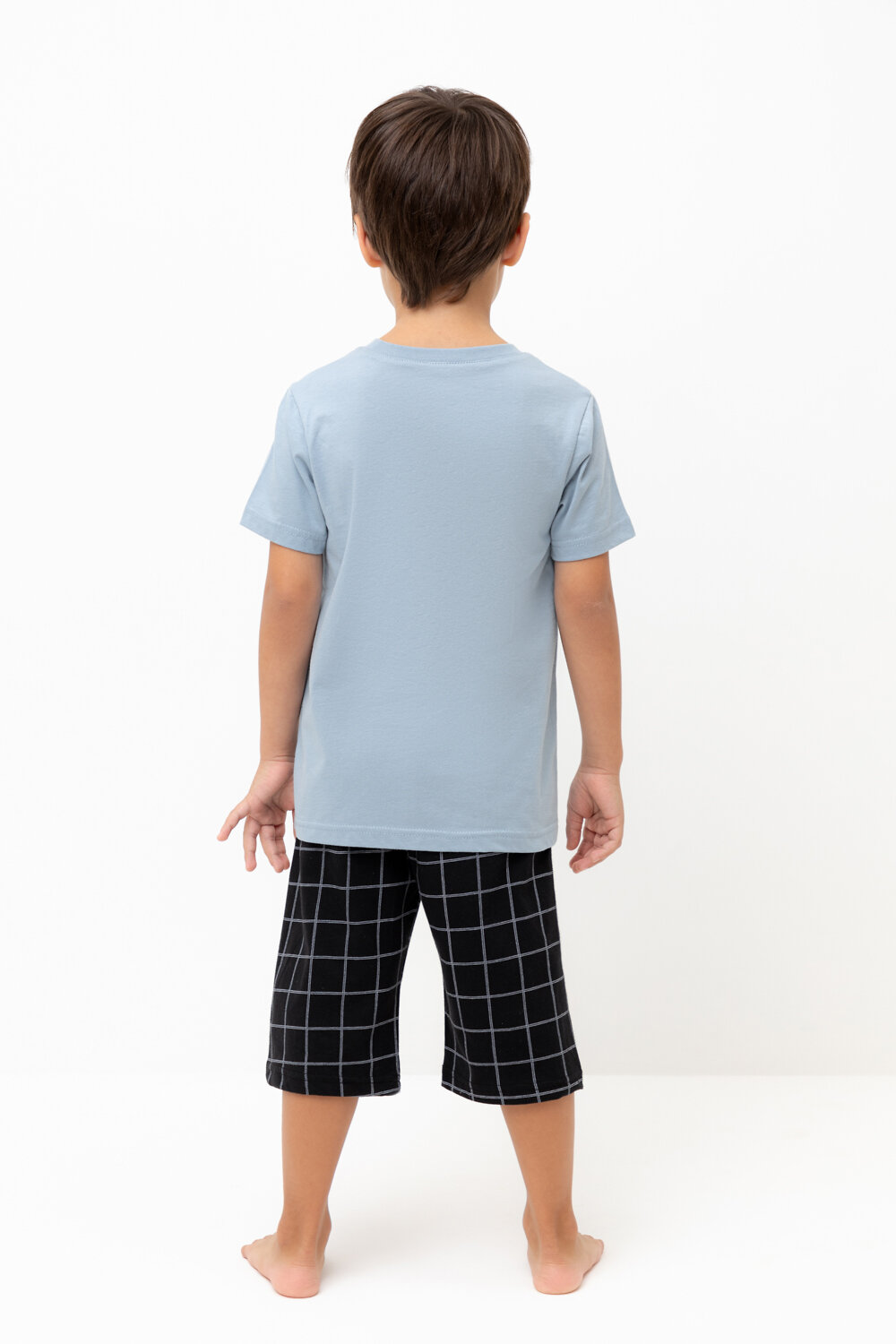 CROCKID Пижама 559510 К 1528 пыльно-синий, двойная клетка