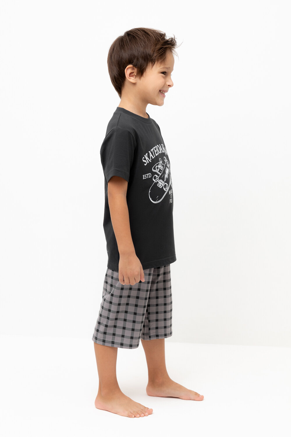 CROCKID Пижама 559512 К 1528 черный песок, клетка