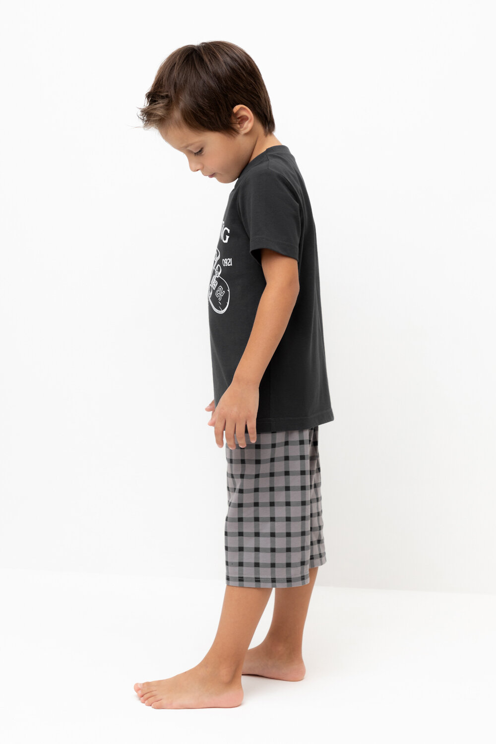 CROCKID Пижама 559512 К 1528 черный песок, клетка