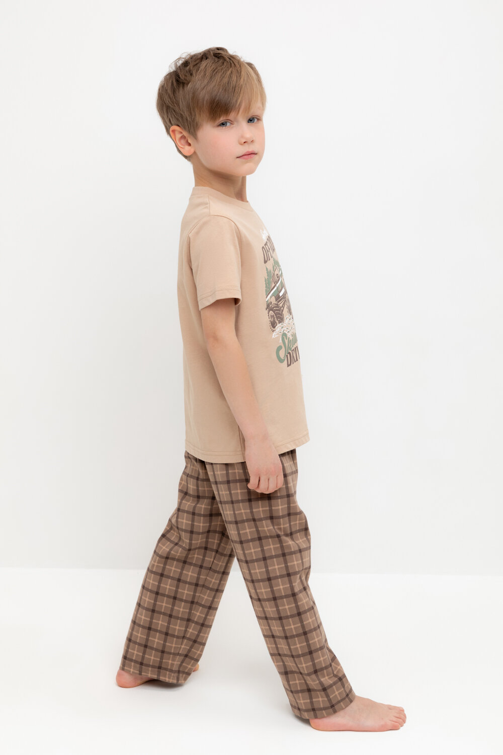 CROCKID Пижама 559514 К 1599 кунжут, праздничная клетка