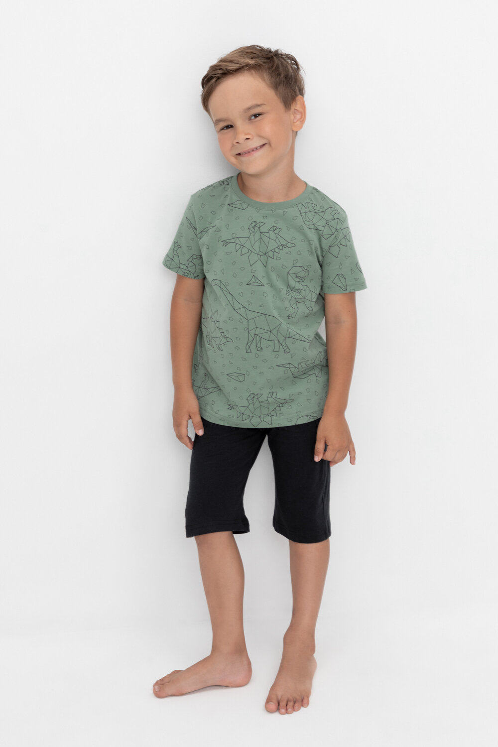 CROCKID Пижама 559531 К 1614 динозавры на зеленом, черный