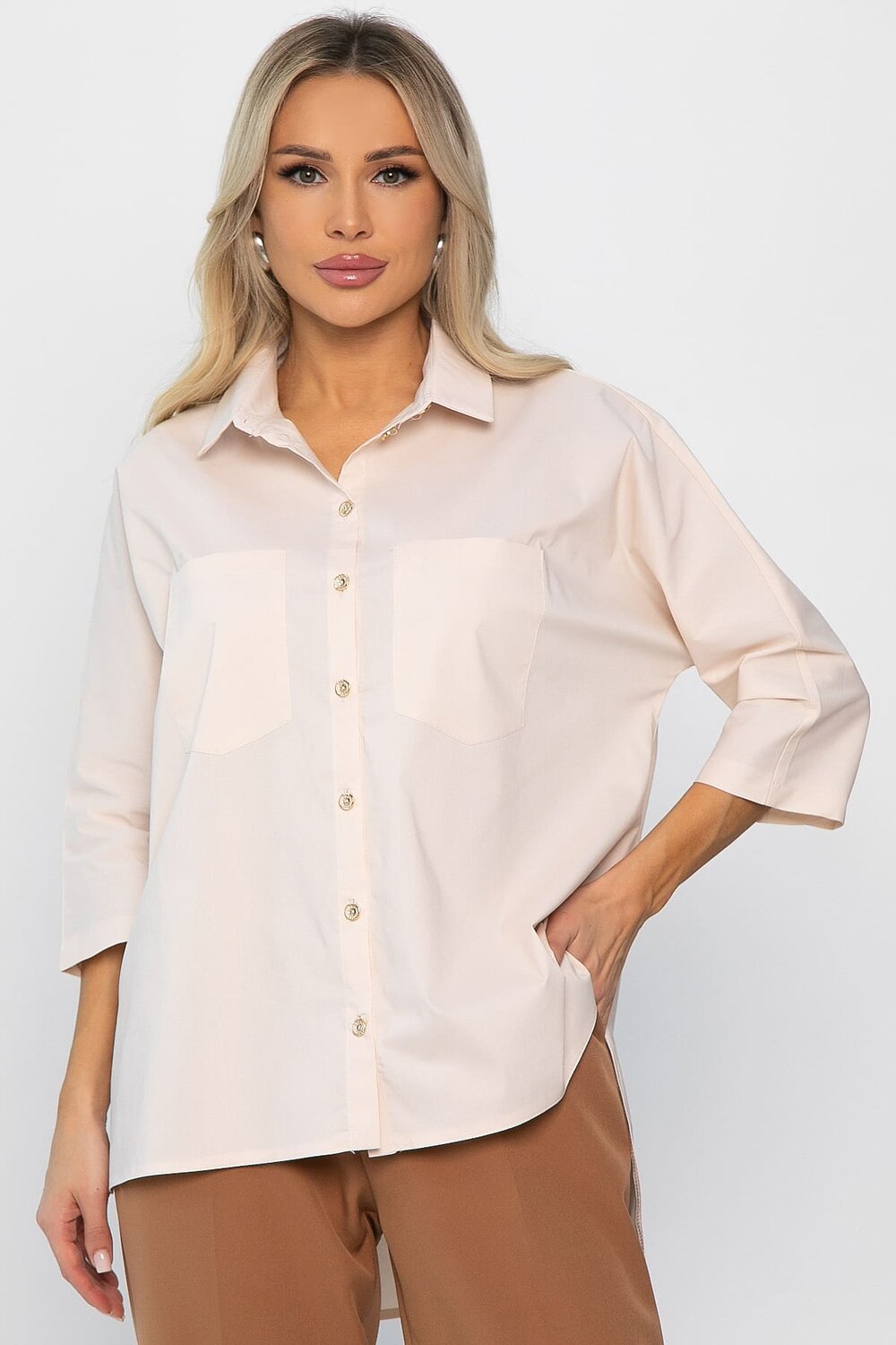 LT Collection Рубашка 560107 Б14356-10М бежевый