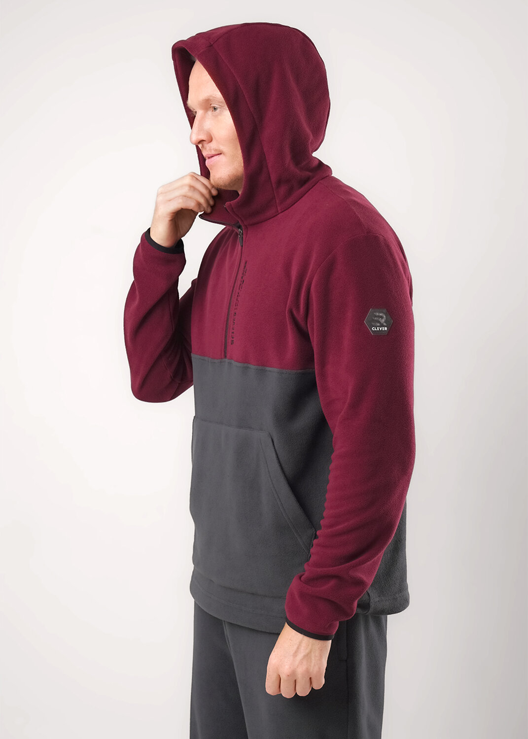 CLEVER Джемпер 560787 452595/01л т.бордовый/т.серый