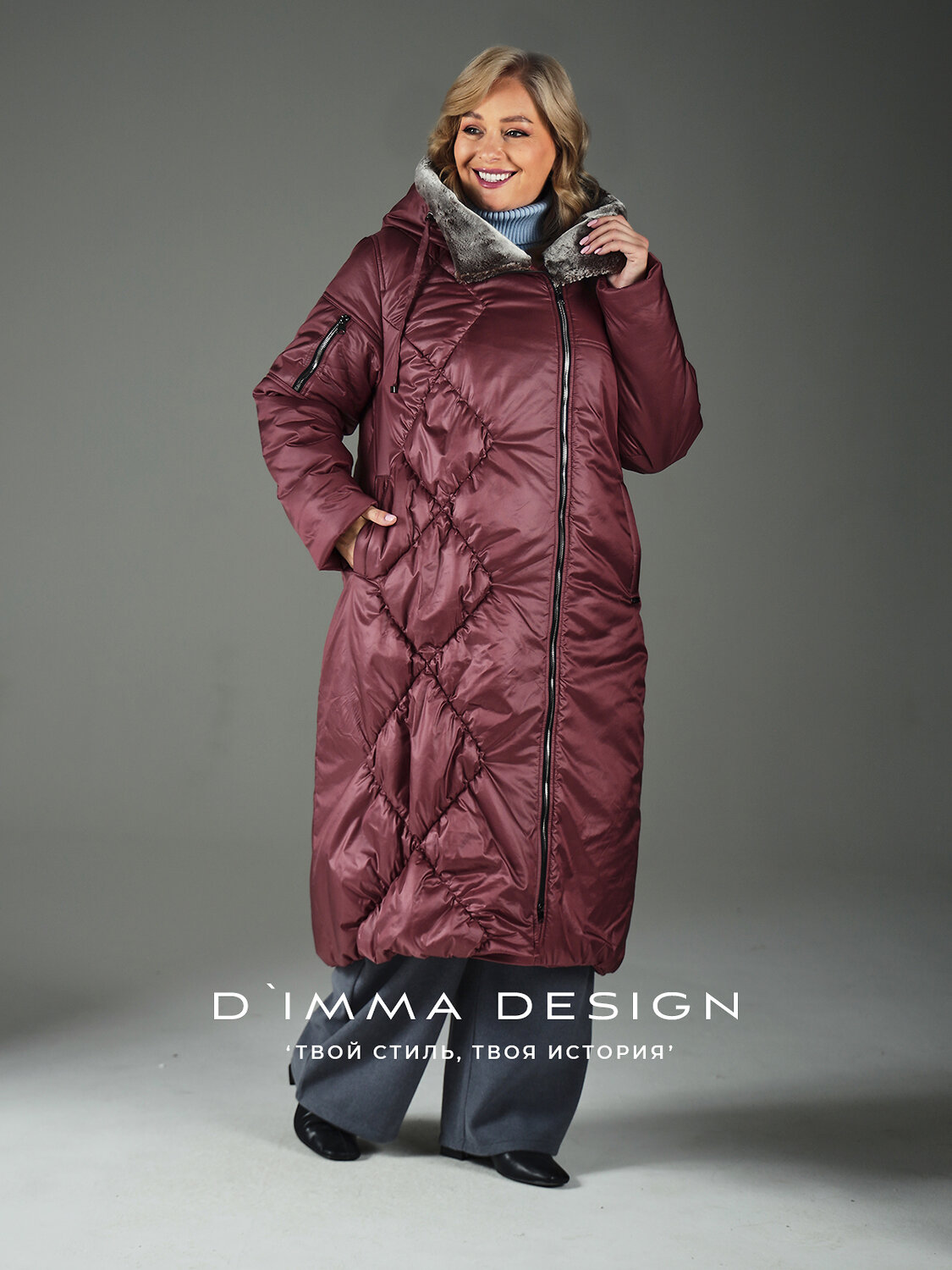 DIMMA Пальто 560820 2611 Бордовый