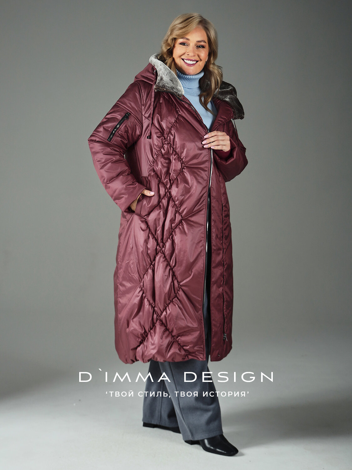 DIMMA Пальто 560820 2611 Бордовый
