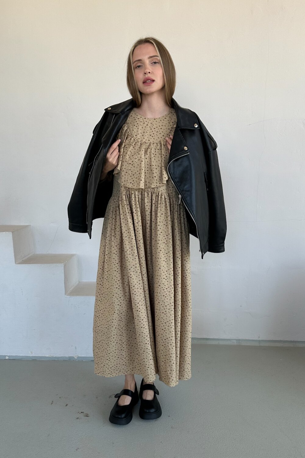RISE Платье 560845 STREET074/03 Бежевый, бордовый