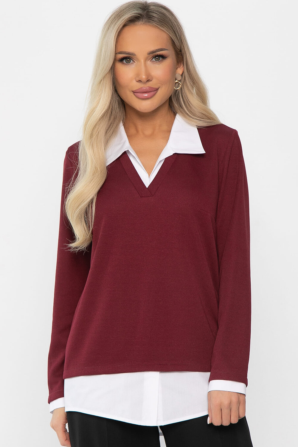LT Collection Пуловер 561099 Б14324-12М Бордовый