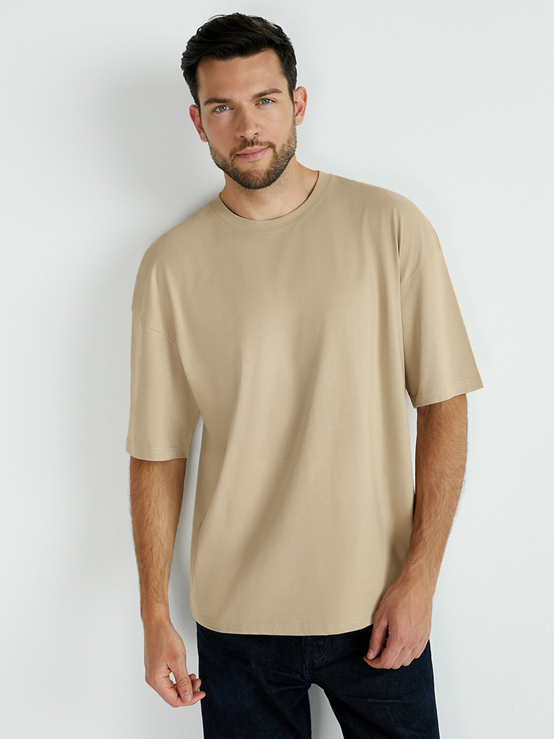 Omsa Футболка 561285 OmT_U 1302 Футболка мужская OVERSIZE, CO Beige (Бежевый)