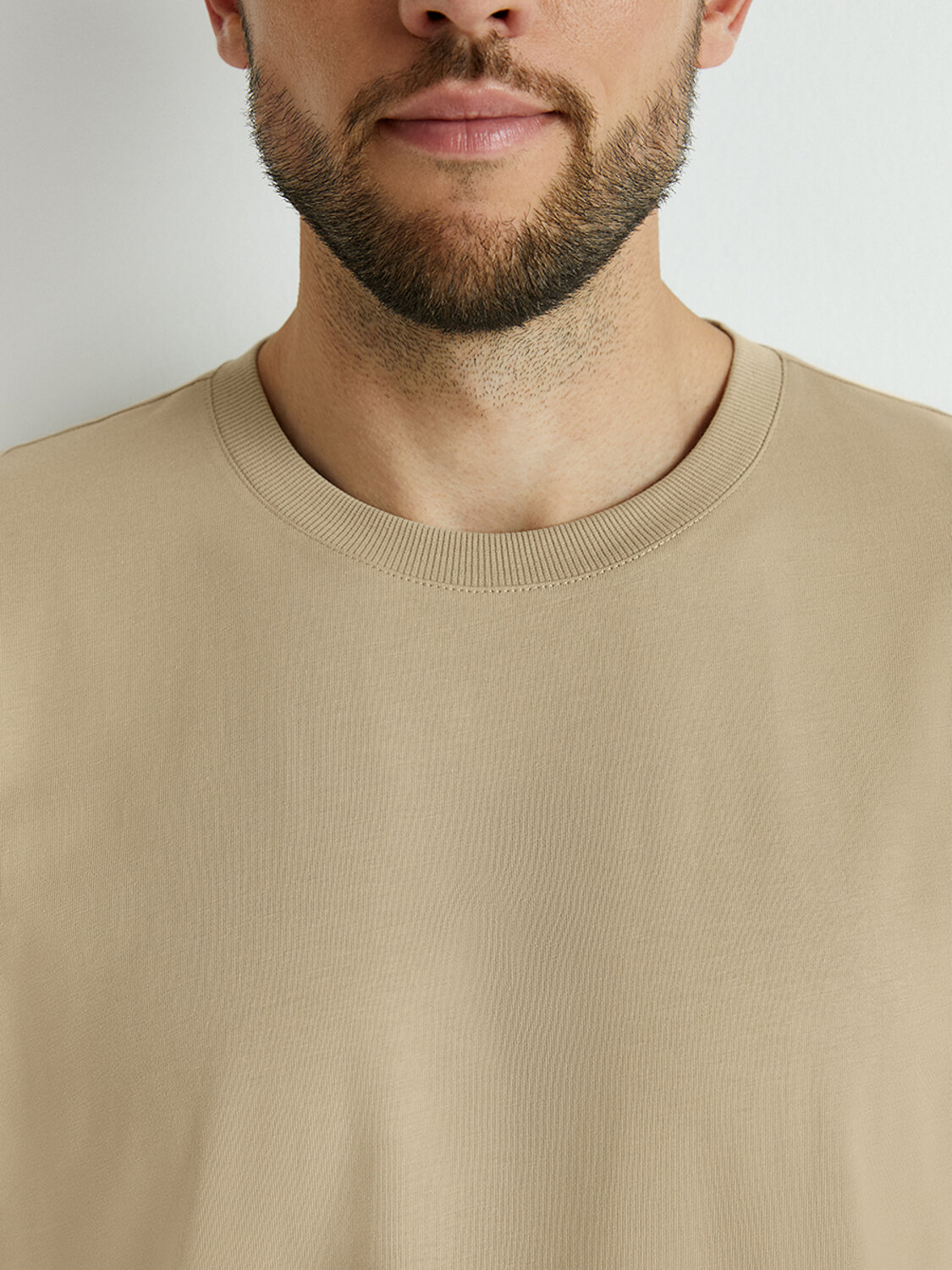 Omsa Футболка 561285 OmT_U 1302 Футболка мужская OVERSIZE, CO Beige (Бежевый)
