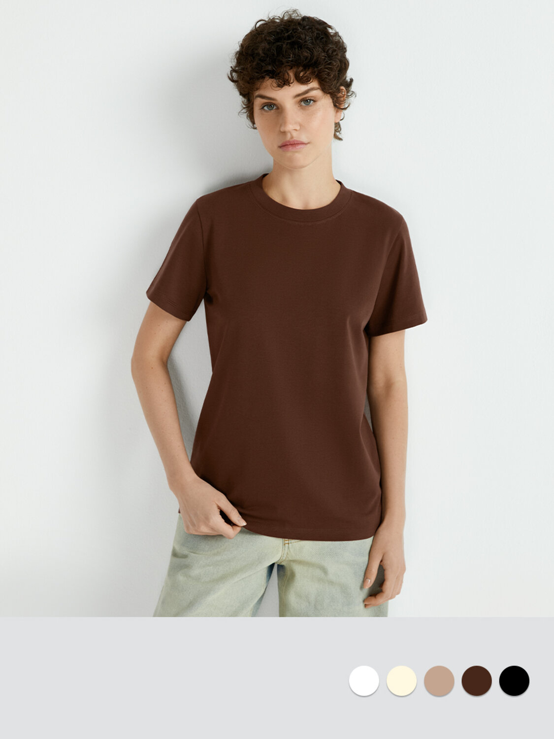 Omsa Футболка 561291 OmT_D1203 Футболка женская прямого кроя, CO+EL Beige (Бежевый)