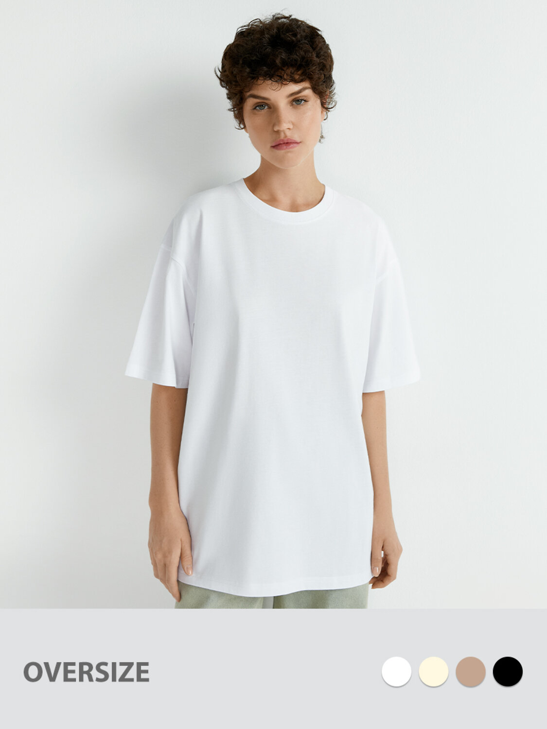 Omsa Футболка 561294 OmT_D1302 Футболка женская OVERSIZE, CO Bianco (Белый)