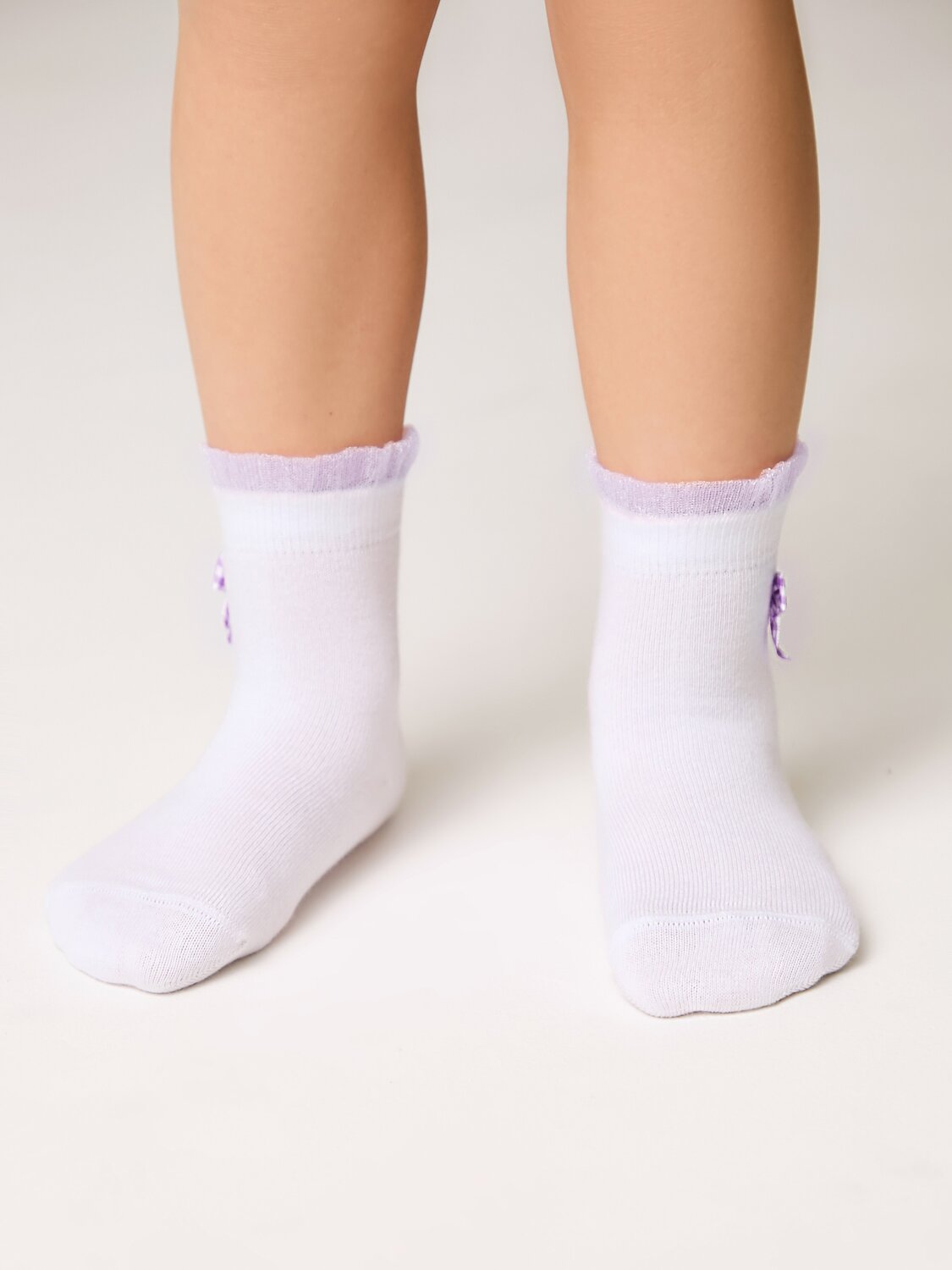 CONTE-KIDS Носки 562516 TIP-TOP (декор, бантики) 25С-1СП белый-сиреневый
