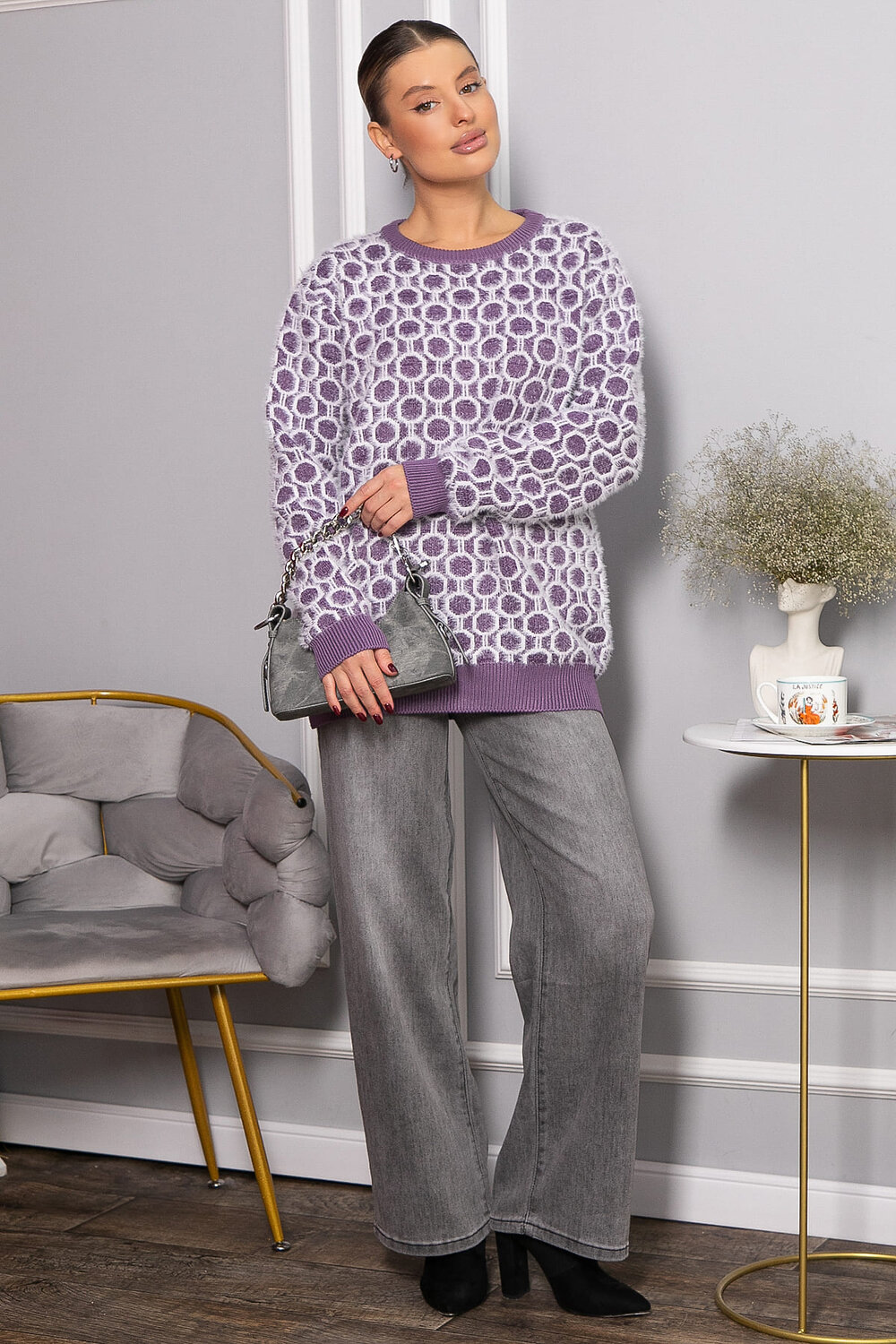 LT Collection Джемпер 562541 Б14429-20М фиолетовый