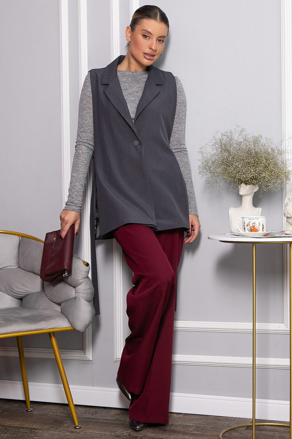 LT Collection Жилет 562545 Б14418-24М серый