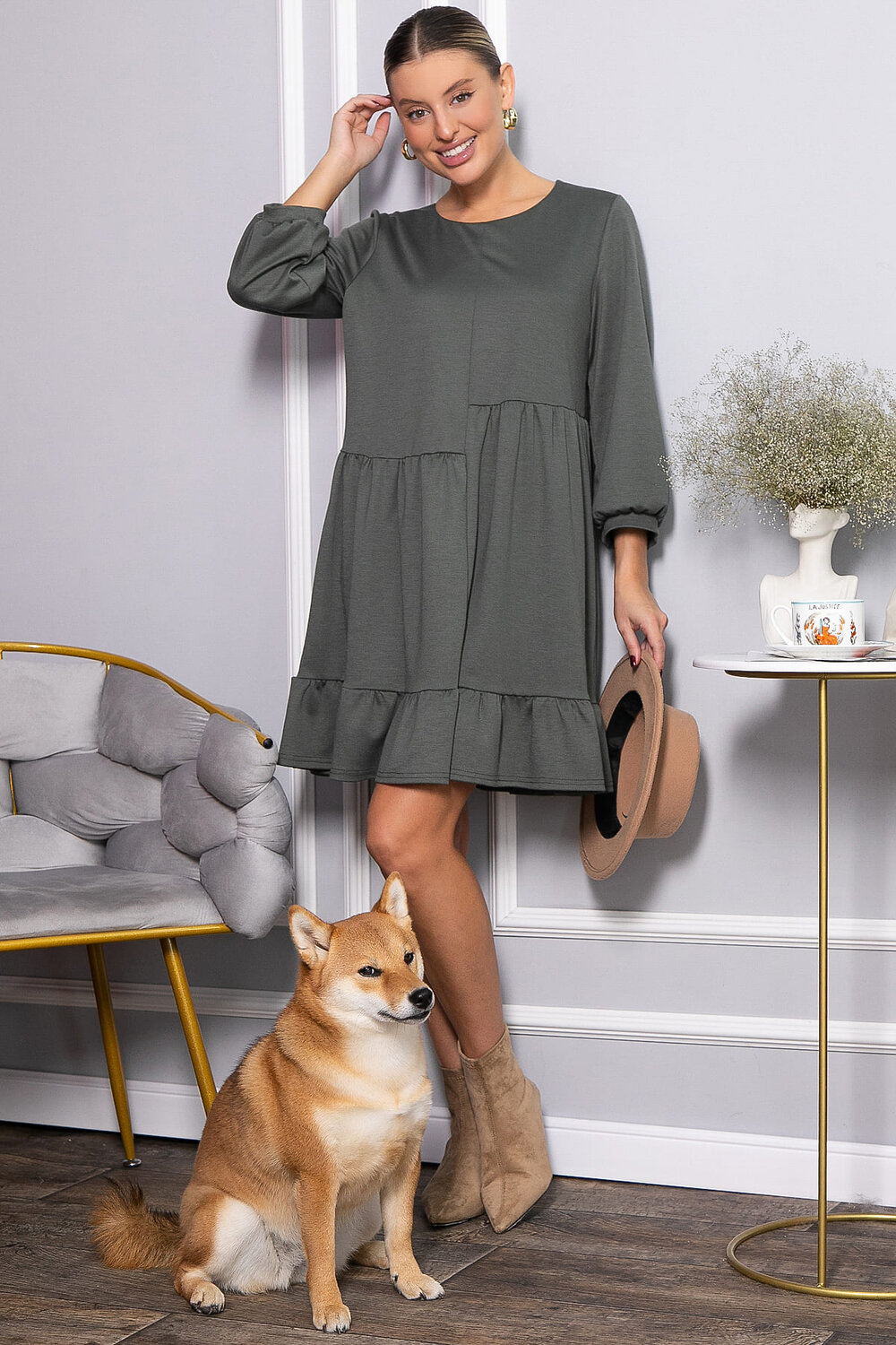 LT Collection Платье 562546 П14412-8М хаки