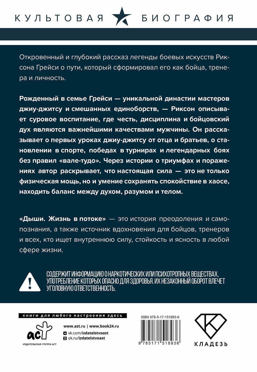 АСТ Риксон Грейси, Питер Магуайр "Дыши. Жизнь в потоке. Автобиография величайшего бойца джиу-джитсу" 562644 978-5-17-151893-6