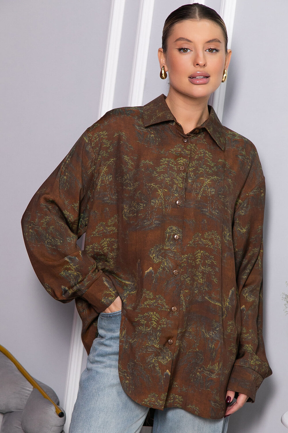 LT Collection Блуза 563080 Б14433-5М коричневый