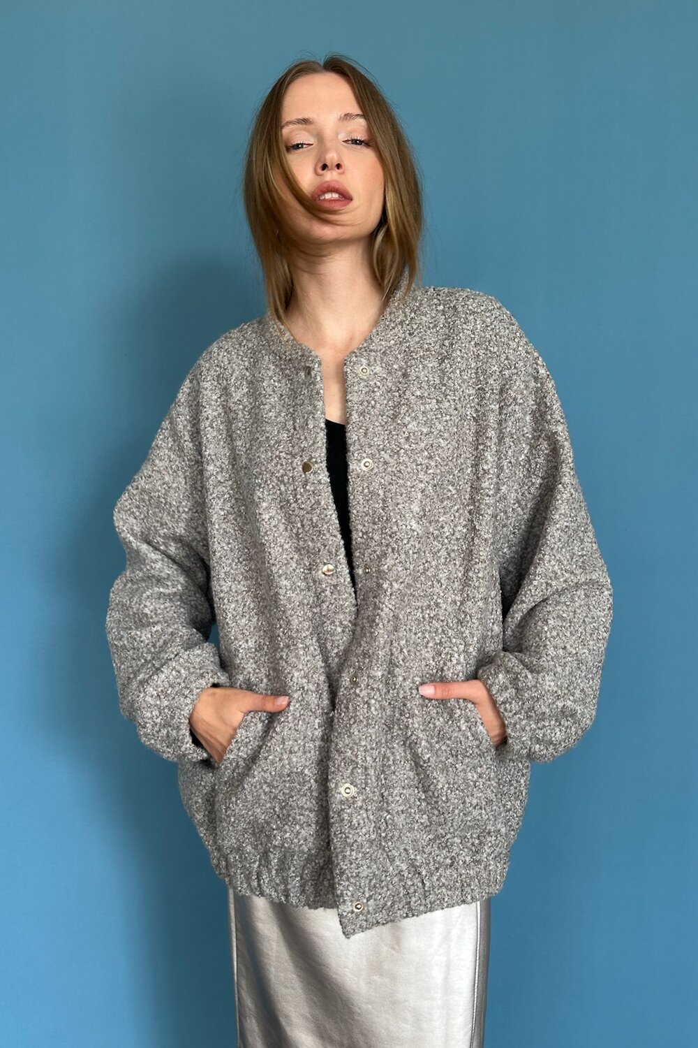RISE Жакет 563454 LAMB078/03 Серый меланж