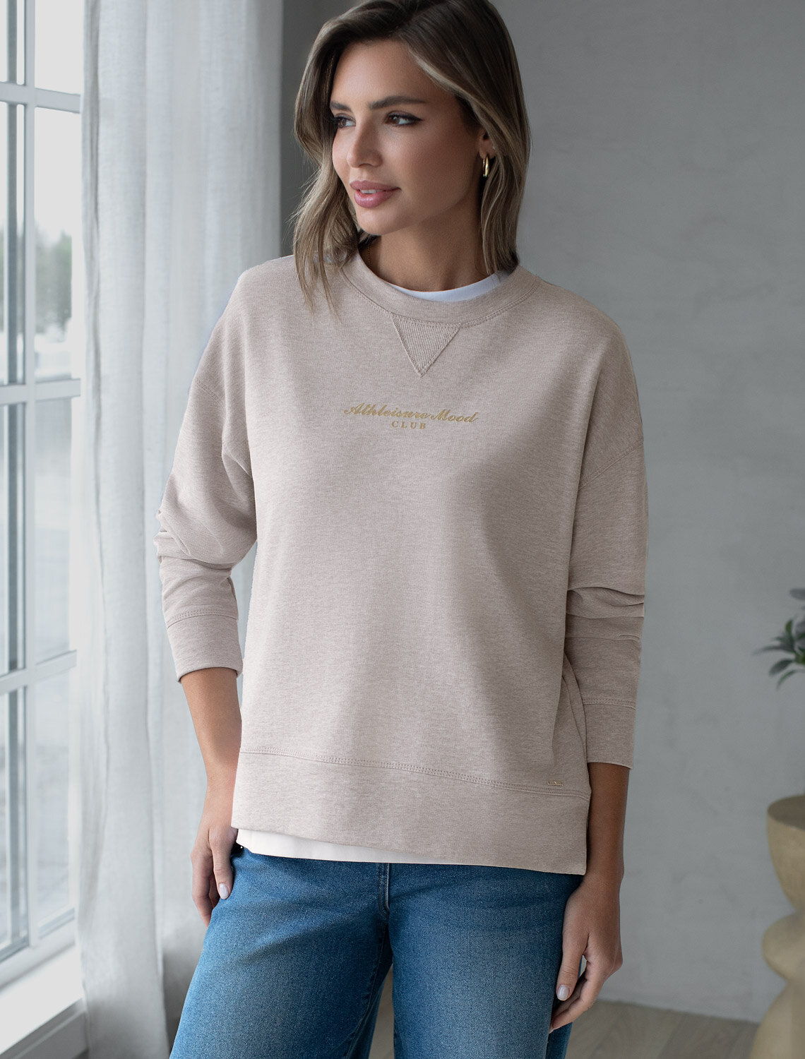 VILATTE Джемпер 563535 D49.132 св.кофейный меланж_athleisure mood