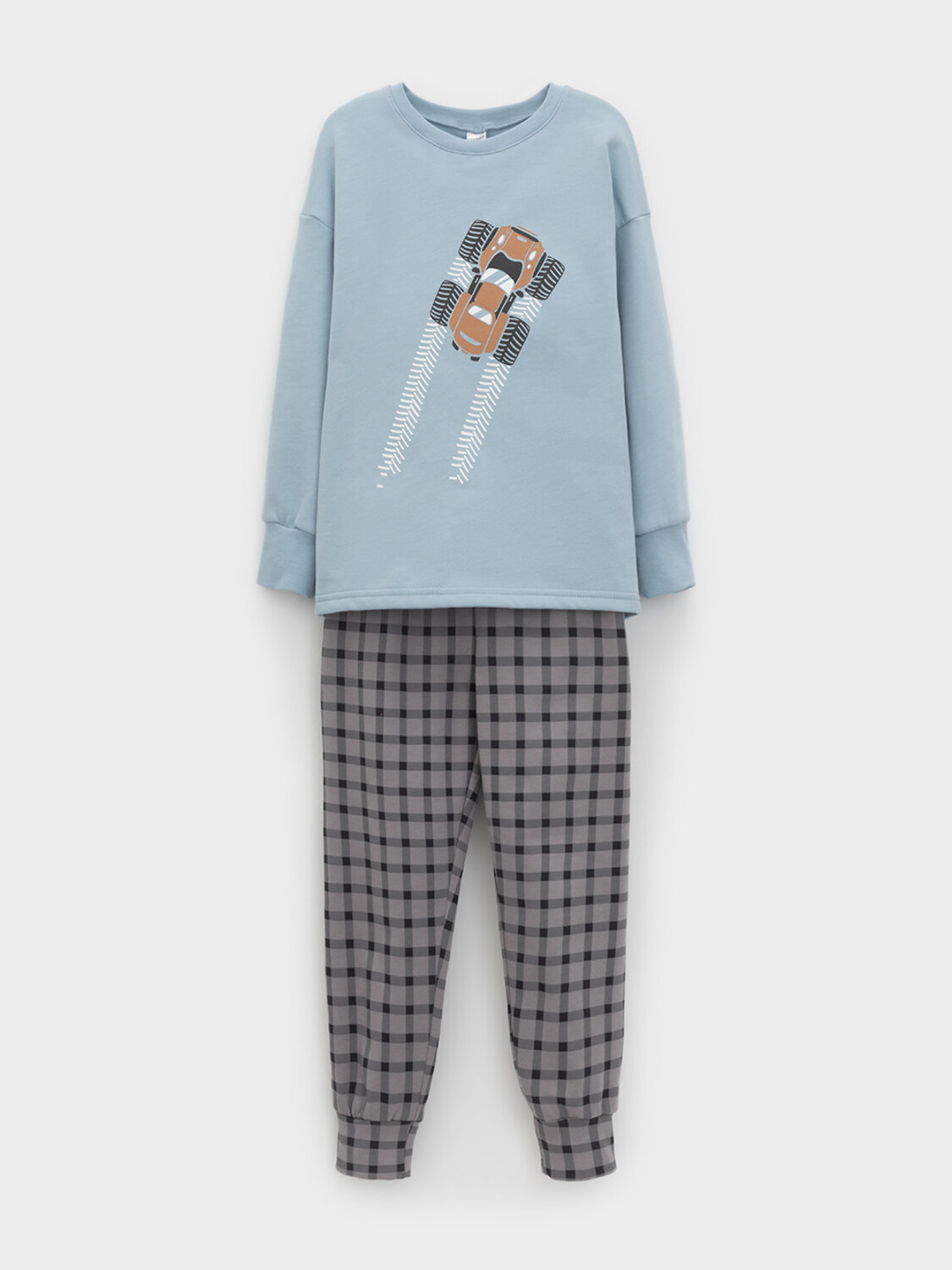 CROCKID Пижама 564958 К 1567 голубой, клетка