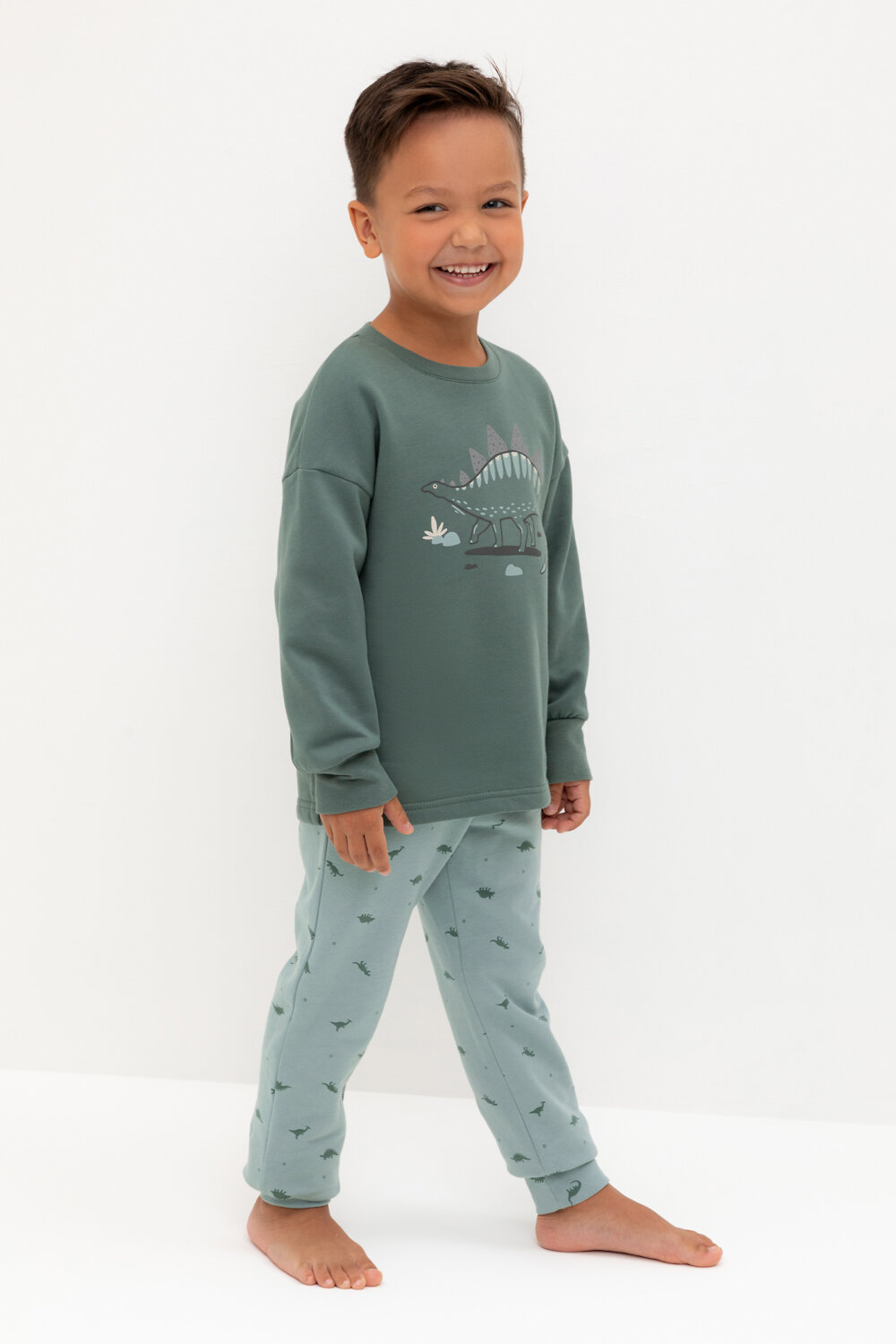 CROCKID Пижама 564959 К 1567 зеленый мох, динозавры