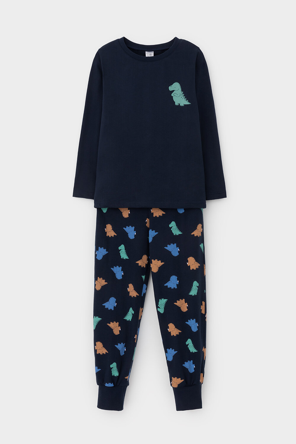 CROCKID Пижама 564964 К 1606 индиго, цветные мини дино