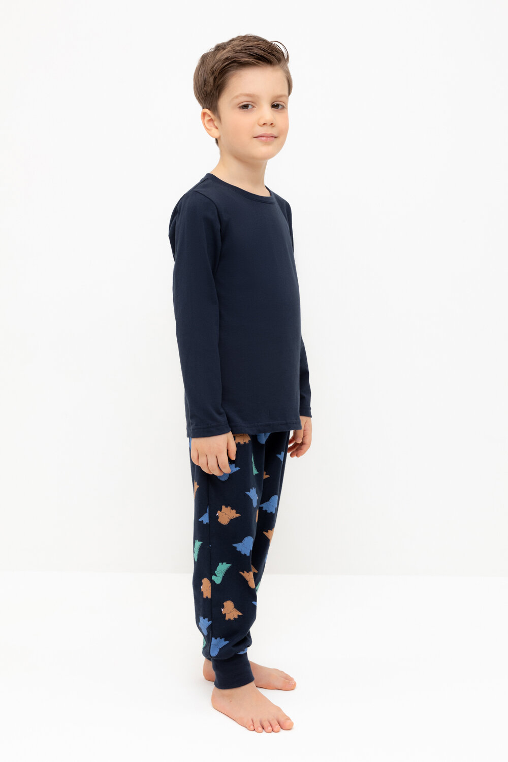 CROCKID Пижама 564964 К 1606 индиго, цветные мини дино